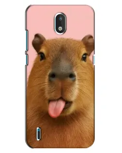 Чехол для Nokia 1.3 с картинкой «Капибара с языком»