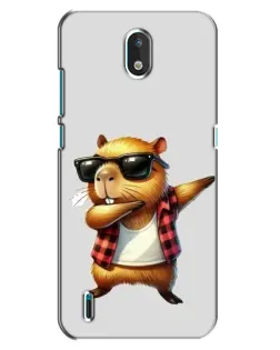 Чехол для Nokia 1.3 с картинкой «Капибара рэпер даб»