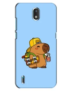 Чехол для Nokia 1.3 с картинкой «Капибара на скейте»