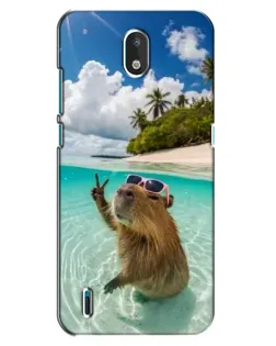 Чехол для Nokia 1.3 с картинкой «Капибара на море»