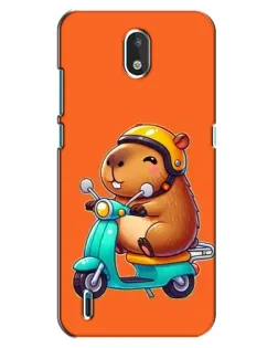 Чехол для Nokia 1.3 с картинкой «Капибара на скутере»