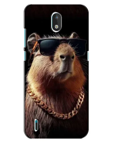 Чехол для Nokia 1.3 с картинкой «Капибара золотая цепь»