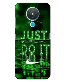 Чехол для Nokia 1.4 с картинкой «Зеленый неоновый Nike»