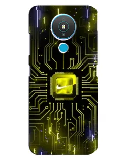 Чехол для Nokia 1.4 с картинкой «Nike — золотая искра»
