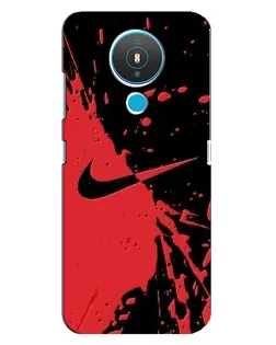 Чехол для Nokia 1.4 с картинкой «Красные брызги Nike»
