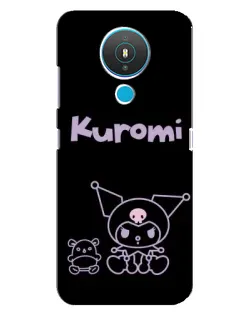 Чехол для Nokia 1.4 с картинкой «Kuromi — черный минимализм»