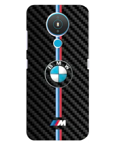 Чехол для Nokia 1.4 с картинкой «Эмблема BMW и карбон»