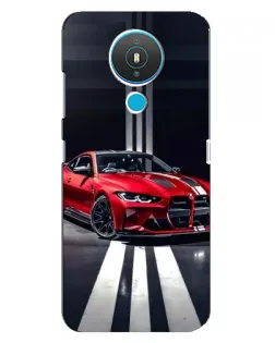 Чехол для Nokia 1.4 с картинкой «Красная BMW на дороге»