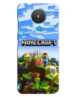Чехол для Nokia 1.4 с картинкой «Minecraft классический мир»