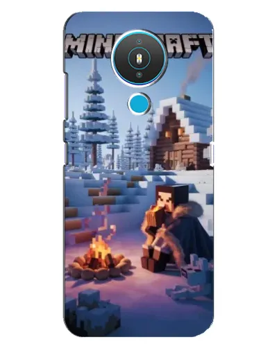 Чехол для Nokia 1.4 с картинкой «Зимний Minecraft»
