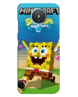 Чохол для Nokia 1.4 з картинкою «Губка Боб Minecraft»