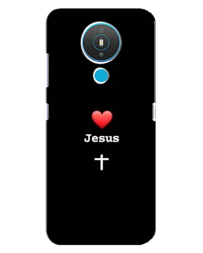 Чехол для Nokia 1.4 с картинкой «Сердце - Jesus»