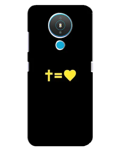 Чехол для Nokia 1.4 с картинкой «Сердце и Крест»