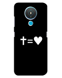 Чехол для Nokia 1.4 с картинкой «Крест и Сердце»