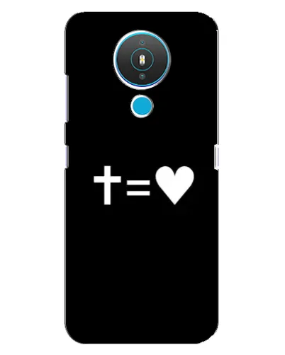 Чехол для Nokia 1.4 с картинкой «Крест и Сердце»