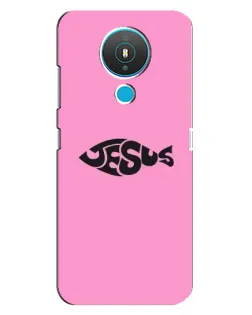 Чехол для Nokia 1.4 с картинкой «Розовый символ  Jesus»