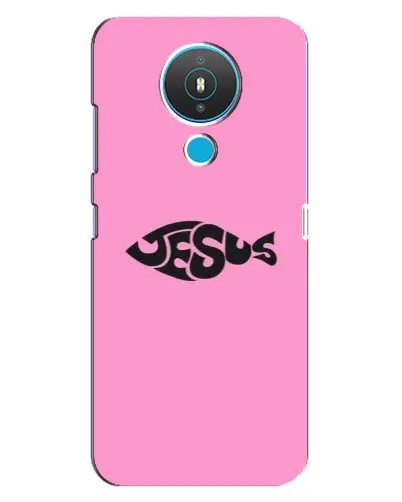 Чехол для Nokia 1.4 с картинкой «Розовый символ  Jesus»
