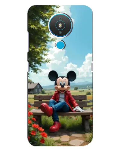 Чехол для Nokia 1.4 с картинкой «Микки на скамейке»