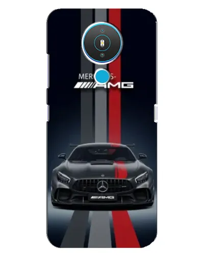 Чехол для Nokia 1.4 с картинкой «Mercedes — белый карбон»