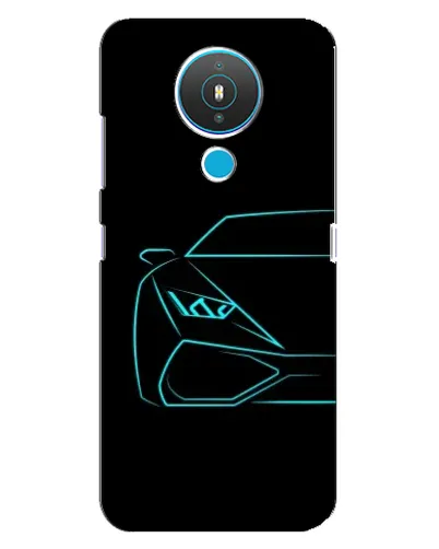 Чехол для Nokia 1.4 с картинкой «Голубой силуэт Lamborghini» Чехол для Nokia 1.4 с картинкой «Голубой силуэт Lamborghini»