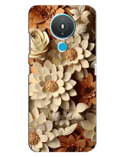 Чехол для Nokia 1.4 с картинкой «Бежевый флористический декор» Чехол для Nokia 1.4 с картинкой «Бежевый флористический декор»