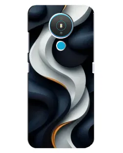 Чехол для Nokia 1.4 с картинкой «Объемные черно-белые ленты» Чехол для Nokia 1.4 с картинкой «Объемные черно-белые ленты»