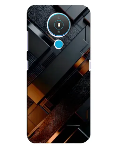 Чехол для Nokia 1.4 с картинкой «Черные геометрические блоки»