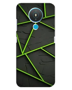 Чехол для Nokia 1.4 с картинкой «Зеленые геометрические линии»