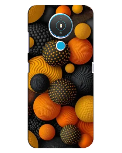 Чехол для Nokia 1.4 с картинкой «Объемные оранжевые сферы»