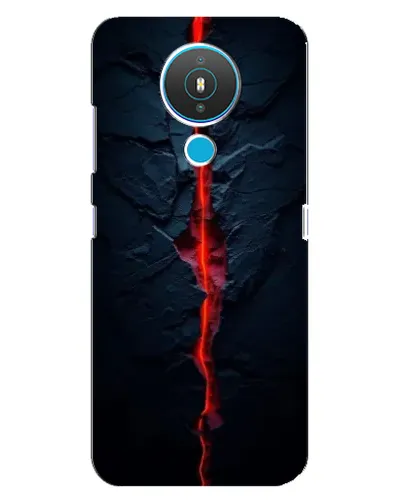 Чехол для Nokia 1.4 с картинкой «Kрасная лавовая трещина»