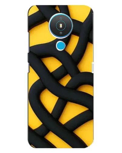 Чехол для Nokia 1.4 с картинкой «Черное желтое переплетение»