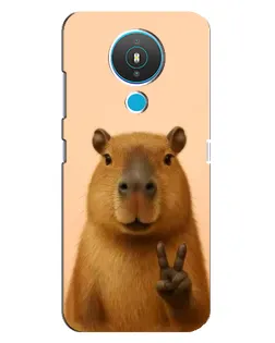 Чехол для Nokia 1.4 с картинкой «Капибара виктория»