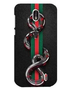 Чехол для Nokia 1 с картинкой «Gucci — змея на полосе» Чехол для Nokia 1 с картинкой «Gucci — змея на полосе»