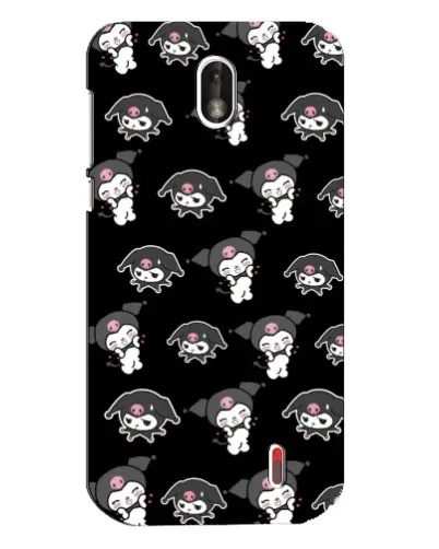 Чехол для Nokia 1 с картинкой «Черный паттерн Kuromi» Чехол для Nokia 1 с картинкой «Черный паттерн Kuromi»