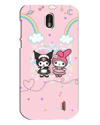 Чехол для Nokia 1 с картинкой «My Melody и Kuromi» Чехол для Nokia 1 с картинкой «My Melody и Kuromi»