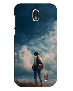 Чехол для Nokia 1 с картинкой «Герой PUBG на скале»