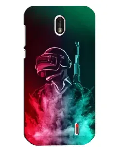 Чехол для Nokia 1 с картинкой «PUBG — огненный воин»