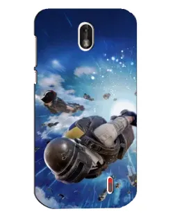 Чехол для Nokia 1 с картинкой «Десант PUBG — прыжок»