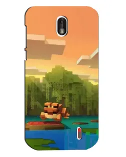 Чохол для Nokia 1 з картинкою «Майнкрафт захід сонця»