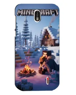 Чохол для Nokia 1 з картинкою «Зимовий Minecraft»