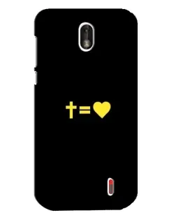 Чехол для Nokia 1 с картинкой «Сердце и Крест»