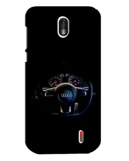Чехол для Nokia 1 с картинкой «Салон Audi — руль»
