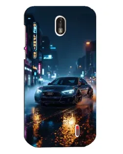 Чехол для Nokia 1 с картинкой «Ночной город и Audi»