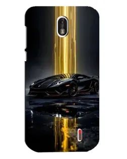 Чехол для Nokia 1 с картинкой «Ночной Lamborghini драйв»
