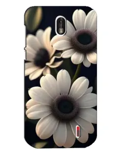 Чехол для Nokia 1 с картинкой «Белые маргаритки макро»