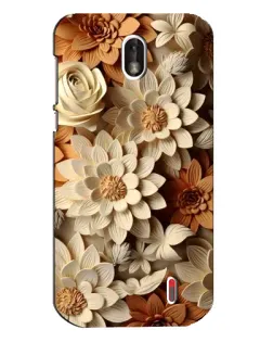 Чехол для Nokia 1 с картинкой «Бежевый флористический декор»