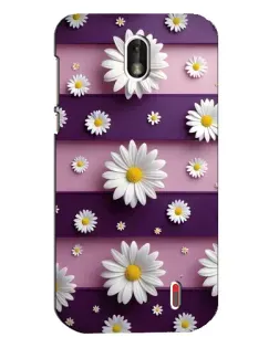 Чехол для Nokia 1 с картинкой «Ромашки на фиолетовом»