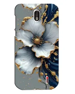 Чехол для Nokia 1 с картинкой «Белый цветок и золотой флюид» Чехол для Nokia 1 с картинкой «Белый цветок и золотой флюид»