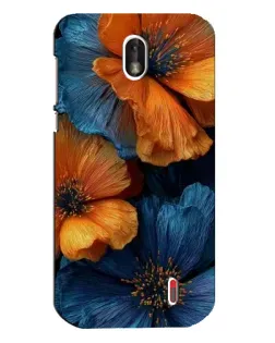 Чехол для Nokia 1 с картинкой «Яркая сине-оранжевая флора» Чехол для Nokia 1 с картинкой «Яркая сине-оранжевая флора»