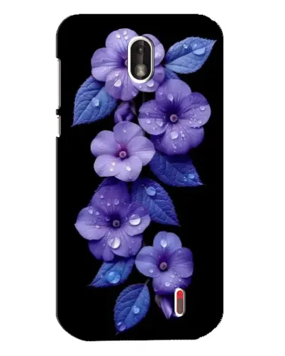 Чехол для Nokia 1 с картинкой «Фиолетовые цветы с росою» Чехол для Nokia 1 с картинкой «Фиолетовые цветы с росою»